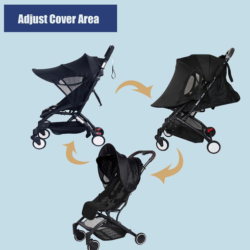 Universal Stroller Canopy Awning, UV Protection Sun Shade for Car Seat Pram Pushchair