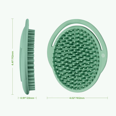 1pk-Pea haakaa Silicone Shampoo Brush - Cradle Cap Brush Comb - Baby Hair Scrubber - Baby Bath Essentials - Green