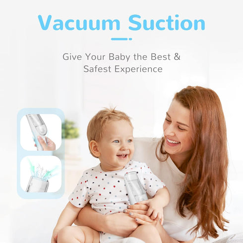 IPX7 Cordless Baby Hair Clippers, Vacuum Hair Clipper for Baby Fine Hair, Baby Hair Clipper Quiet Hair Clipper