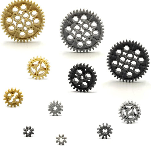 dspitwod Sets 8-14 Technical Gears Axle Pin Connectors - Rubble Wheels Connectors Rack Gear Screw Track Building Brick