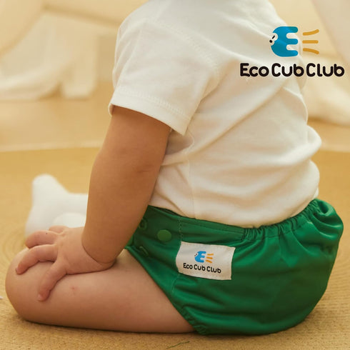 ECOCUBCLUB 6pcs Gussets Lining,12 2 Bags,Packed Chain-G-01-F Reusable Washable Cloth Diapers for Baby Shower,Leak-Proof