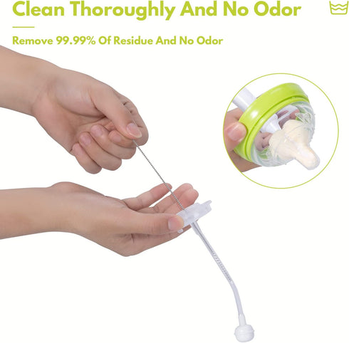 8 Pcs Sponge Nipple Bottle Brushes, Baby Bottle Brush with Nipple Cleaner and Straw Brushes