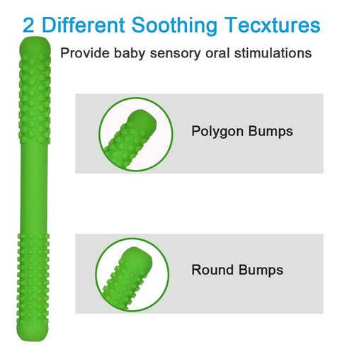 Hollow Teething Tubes Toys for Babies, 6 Pack Silicone Baby Teether Toy Tube for Infants with Nursing Biting