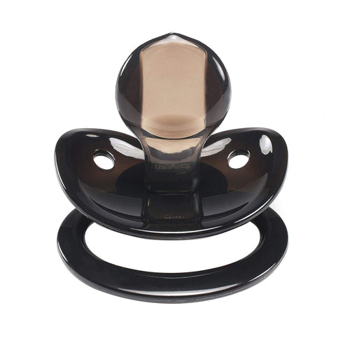 Set LittleForBig BigShield Adult Sized Pacifier Candy Gloss Pacifiers - Black & Crystal