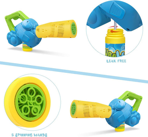 1-3, 3 Summer 2 3 4 Duckura Bubble Leaf Blower, Outdoor Bubble Machine for Toddlers Kids Bubble Gun Blower with Bubble