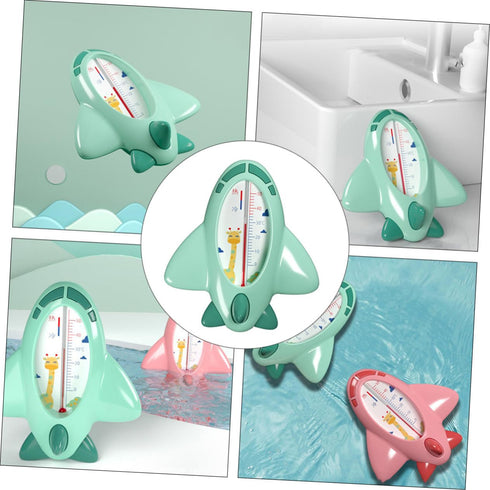 Portable Bath Thermometer Cartoon Airplane Style PP Material Accurate Water Temperature Gauge for Bathtub Safety