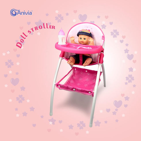 (DH010-PINK) Anivia Baby Doll High Chair, Toy High Chair for Baby Doll