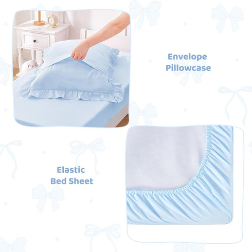 Set 4 Set, Set Wowelife Boho Tufted Toddler Bedding for Girls, Pcs Ruffle Floral Crib Bed Sheets Jacquard Embroidery