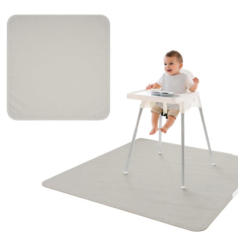 BapronBaby Minimalist Champagne Splash Mat - Waterproof Catch-All for Under High Chairs,