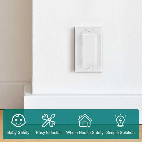 CLYMENE Light Switch Cover Guard, Child Proof Wall Switch Cover, Rocker Style, 4 Pack, White