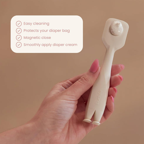 1 Count Buddle Paddle Pal Baby Diaper Cream Spatula Silicone Applicator with Carrying Case, Smooth & Mess-Free