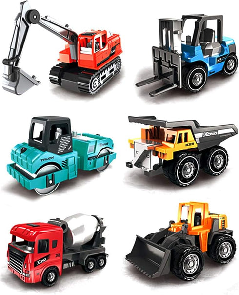 Construction Trucks 6pcs Colorful Mini Assorted Vehicles Alloy Diecast Car Sand Box