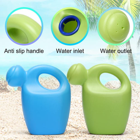 2PCS Beach Sand Watering Can Toy for Kids, Havy Duty Plastic Water Can for Garden Beach Bath Play Time, Water Can