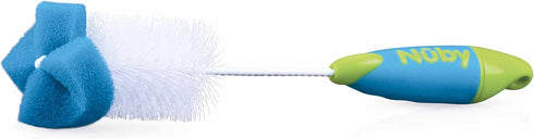 Nuby, Baby Bottle and Nipple Brush with Sponge Tip and Hook Base, Colors May Vary by Nuby