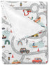 Cartoon Road Car Vehicles Baby Blanket, City Roadway Truck Boat Mountain Forest, Soft Swaddle Blanket 30x40