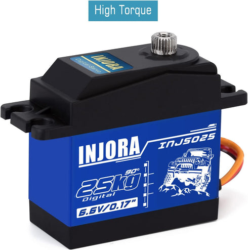 INJORA RC Servo 25KG Digital Servo, High Torque RC Parts for 1:10 RC Crawler VP VS4-10 SCX10 Pro SCX10 TRX4 D90