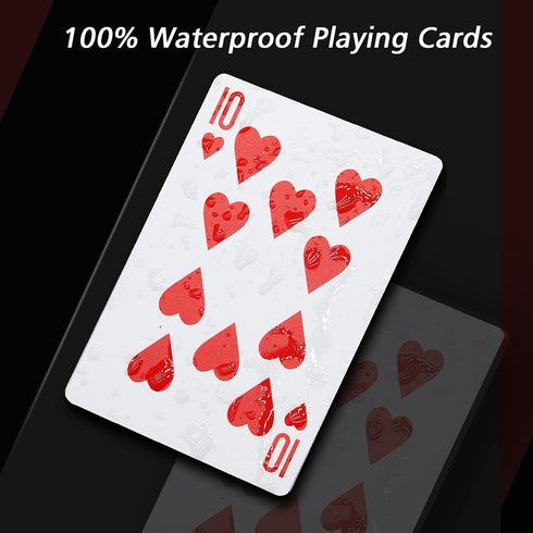 Playing Cards 2 Decks Waterproof Plastic Poker Cards for Texas Holdem and More Card Games