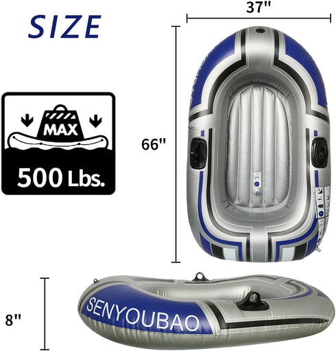 Swimming ptlsy Inflatable Boat, Pool Lake Float Raft for Adults, Portable Fishing Boat Raft for Lake with Oars Hand