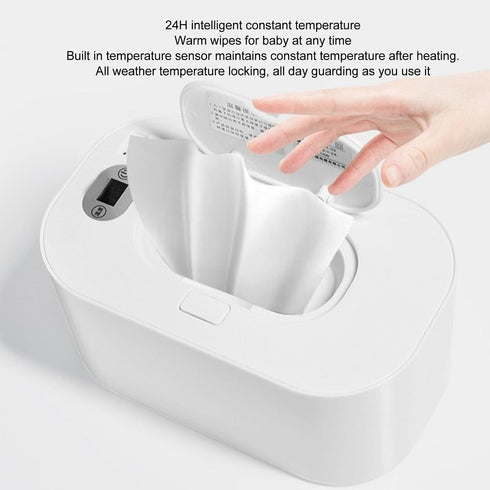 Portable Wipes Warmer with Night Light, Temperature Control, Moisturizing and Heat Preservation, USB Powered