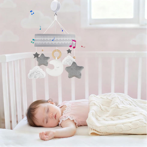 35 Lovvie & Joy Baby Crib Mobile,Mobile for Crib with Lullabies and Stuffed Hanging Toys for Newborns Boys