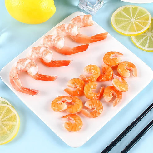 8 MAOMIA Artificial Shrimp Figures Pcs Lifelike Realistic Sea Life Seafood Model Toy for Home Kitchen Market Display