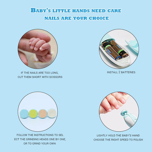 Yeaphy Trimmer Set Set Baby Nail File Electric,Safe Nail Nail Clipper Tools Manicure for Newborn Infant Toddler Kids