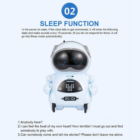 GoolRC Mini Pocket Robot, with Interactive Dialogue Conversation, Voice Recognition, Singing and Dancing, Electric