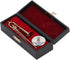 Copper Miniature Trombone with Stand and Case, Dollhouse Musical Instruments Accessories for Mini Musical Model