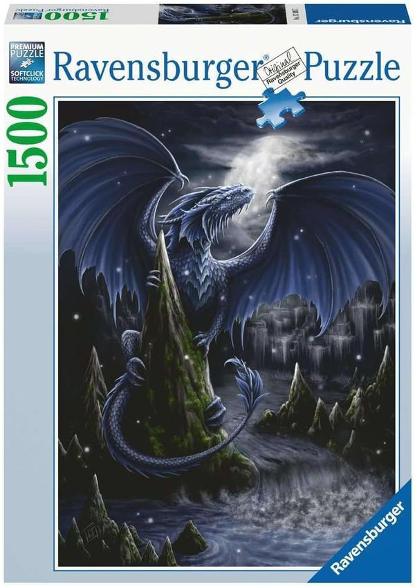 Ravensburger 1500 Pieces Puzzle - Black Blue Dragon