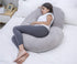 1 MIDDLE ONE C Shaped Pregnancy Pillowcase, Breathable Velour Replacement Cover with Zipper for Maternity Pillow, Cover
