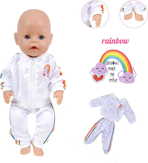 NUOXIXI 14-18 Inch 5 Sets 43cm 14-16 Inch/15 Inch/18 Inch/Girl&Boy Baby Doll Clothes Accessories Dress with Hats Socks