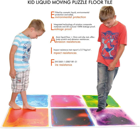 12" 12" LONGKING X Sensory Tiles for Activity Play Centers for Children, Sensory Floor Tiles, Liquid Floor Tiles