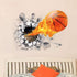 Supzone 3D Basketball Wall Sticker, Self-Adhesive Vinyl Removable Flying Basketball Art for Kids Bedroom