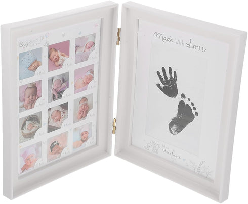 Cabilock Newborn Fingerprint Footprint Frame Growth Memory Photo Frame for Desktop Adornment