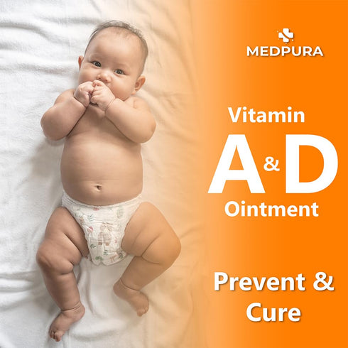 MEDPURA 4 oz Vitamin A and D Diaper Rash Ointment Prevents & Treats Diaper Rash Moisturizing Skin Protectant