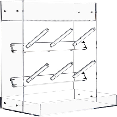 Heyrelda Countertop 10.3 6.3 10.6 Baby Bottle Drying Rack Space Saving Acrylic Vertical Bottle Dryer Rack with Drip