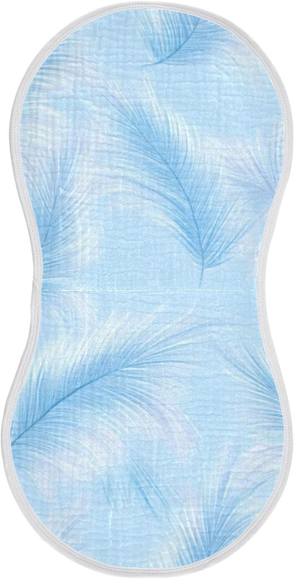 tplaotee Light Blue Feather Cotton burping Cloths Good Absorbent? Baby wash Cloth for