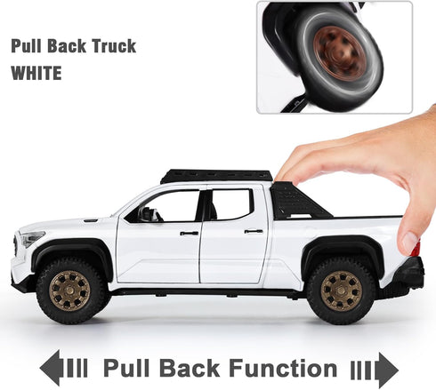 3-12 1/24 3+ SASBSC Toy Trucks for Boys Age Diecast Pickup Truck Toy with Lights, Sounds &Openable Doors Durable Metal
