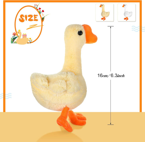 6 Pieces Goose Stuffed Animal: 6.3 Inch Plush White Light Yellow Toy, Soft Doll Birthday Gift