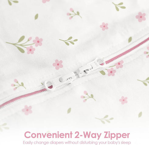 0-2 Pack 1) Baby Swaddle Months, Cotton Arm-In Zipper Sleep Sack, Wearable Blankets Wrap for Newborn Infant Girls