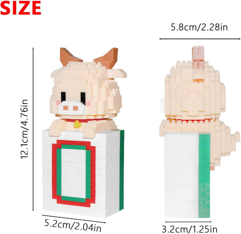 Larcele Micro Building Blocks Animal Set, DIY Mini 3D Building Toy Bricks,529 Pieces KLJM-09 (BaiBan Ox)