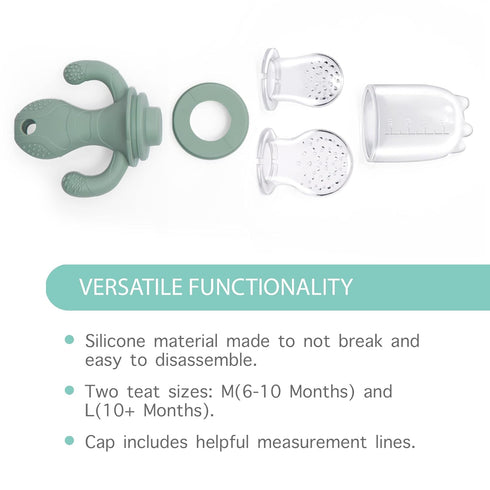Set Little Twig Baby Fruit Feeder Pacifier & Teether Silicone Baby Food Feeder with Freezer Tray, BPA Free Teething Toy