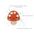 Pearhead Mushroom Silicone Baby Teether, BPA Free Teething Toy for Babies 0+ Months, Gentle Relief