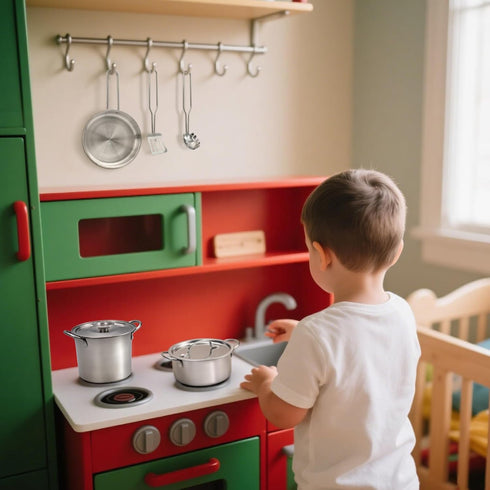 13Pcs Playset, Set 3 Kids Pretend Play Kitchen Accessories Pots and Pans Stainless Steel Pots and Pans Cooking Utensils
