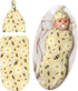 Lcokin Cute Bee Baby Stuff Swaddle Blanket Set with Beanie Hat for Boys