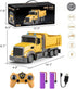 RC Dump Truck Toy for Kids, 6 Channel Remote Control Dump Truck with LED Lights & 2 Rechargeable Batteries