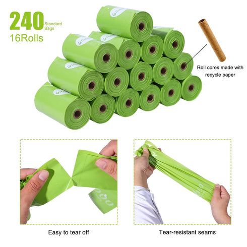16 Rolls/240 Diaper Bags Disposable for Baby, Refill Bags OXO-Biodegradable Waste Bags,Dirty Disposable Diaper