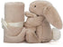Jellycat Bashful Beige Bunny Soother, 13.5 inches - Baby Lovey & Security Blanket Gift