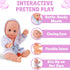13-Inch Set Liberty Imports Baby Bath Toys Little Newborn Doll Bath - Real Working Bathtub with Detachable Shower Spray