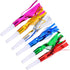 6Pcs Colorful Noise Maker, Metallic Fringed Blowouts Whistles for Birthday Party Favors and Supplies